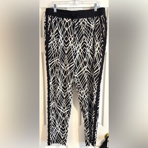 Calvin Klein Black and White Geometric Pants